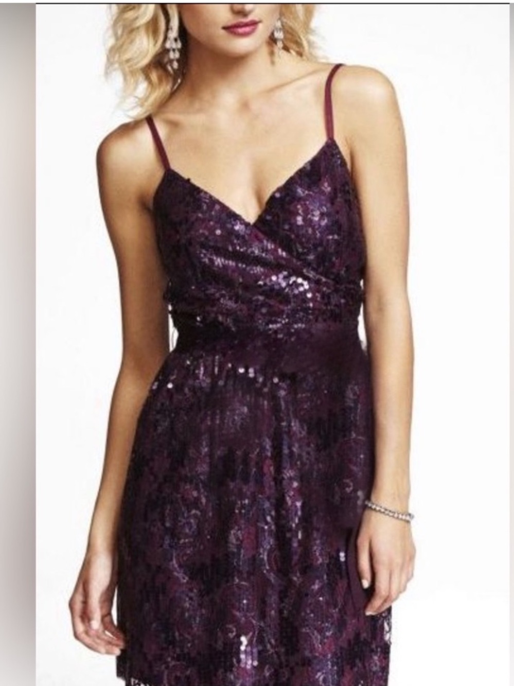 Express purple sequin mini dress. Size medium.